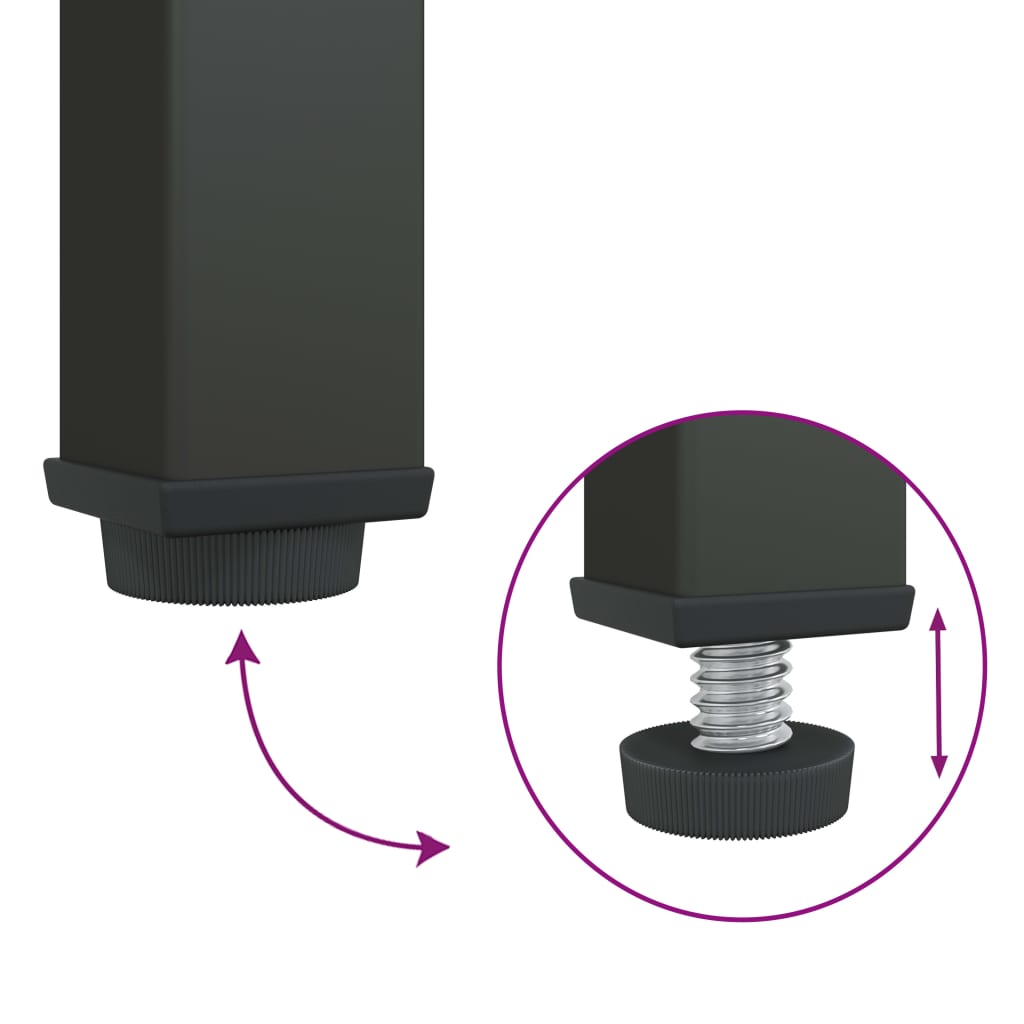 vidaXL Κομοδίνο Μαύρο 50 x 35 x 60 εκ. από Ατσάλι και Γυαλί