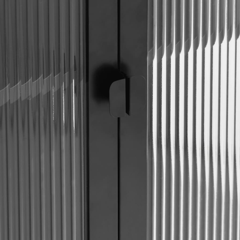 vidaXL Ντουλάπι Μαύρο 70 x 35 x 70 εκ. από Γυαλί και Ατσάλι