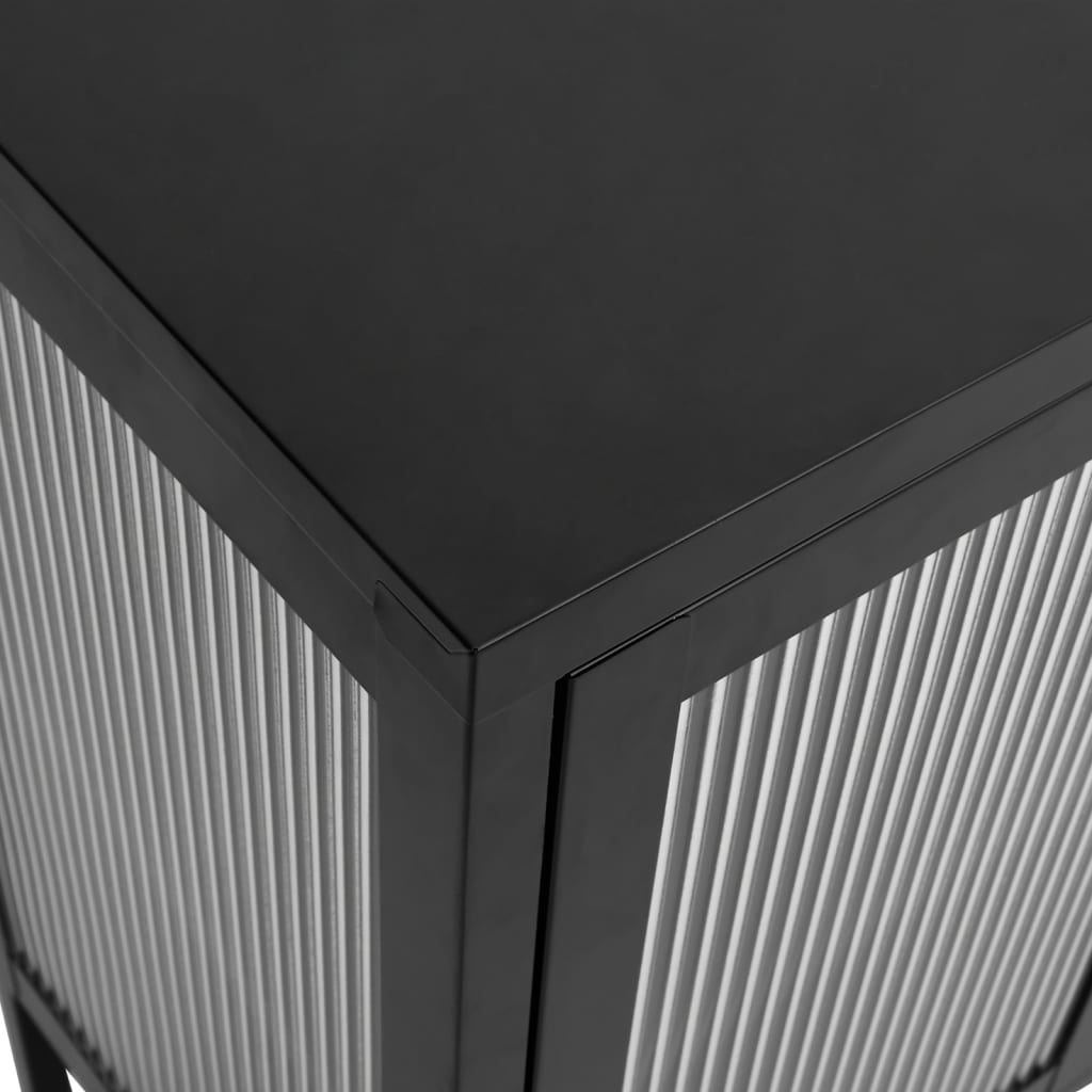 vidaXL Ντουλάπι Μαύρο 105 x 35 x 70 εκ. από Γυαλί και Ατσάλι