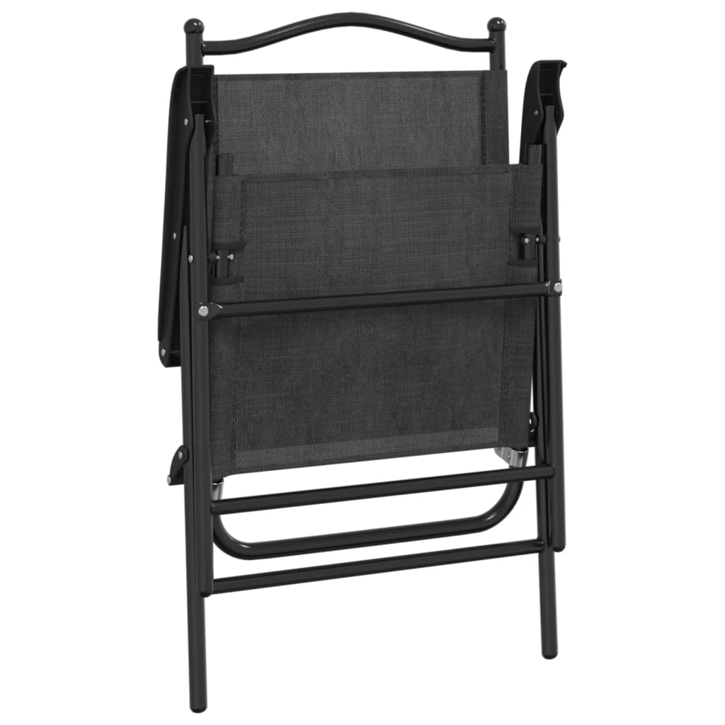 vidaXL Καρέκλες Κήπου Πτυσσόμενες 8 τεμ. Γκρι Μελανζέ Ατσάλι/Textilene