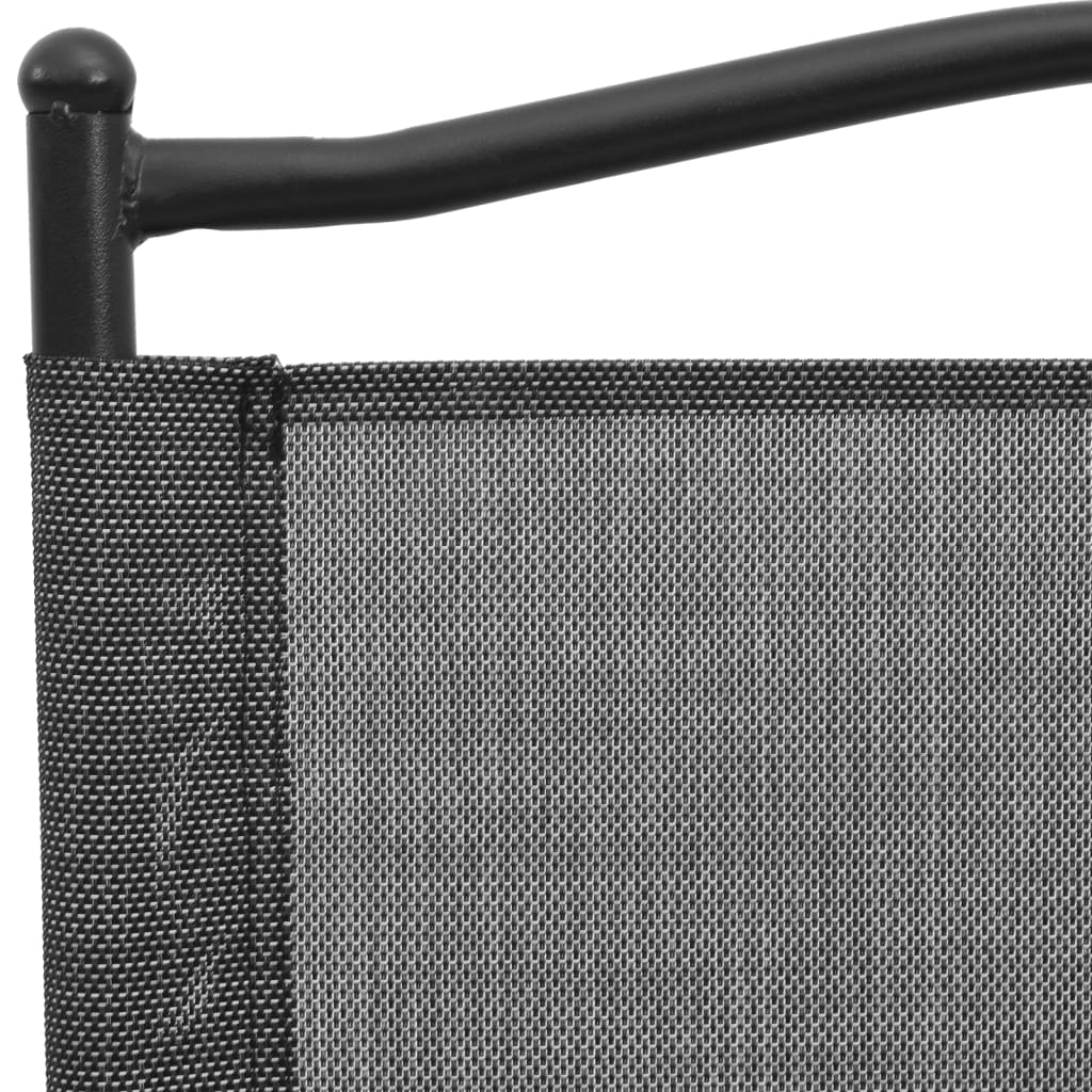 vidaXL Καρέκλες Κήπου Πτυσσόμενες 8 τεμ. Γκρι Μελανζέ Ατσάλι/Textilene