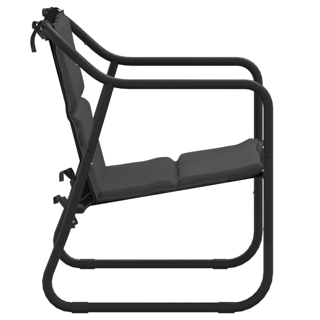 vidaXL Σαλόνι Κήπου Σετ 3 τεμ. Ανθρακί από Ατσάλι με Μαξιλάρια