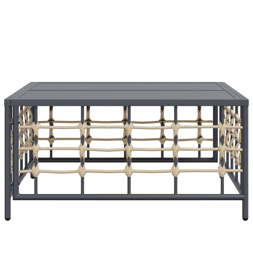 vidaXL Τραπέζι Κήπου Ανθρακί 70 x 70 x 34 εκ. από Συνθετικό Ρατάν