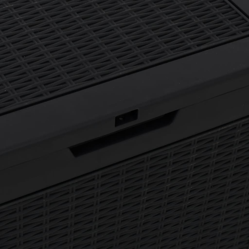 vidaXL Μπαούλο Αποθήκευσης Κήπου Μαύρο 55,5x43x53 εκ. Πολυπροπυλένιο