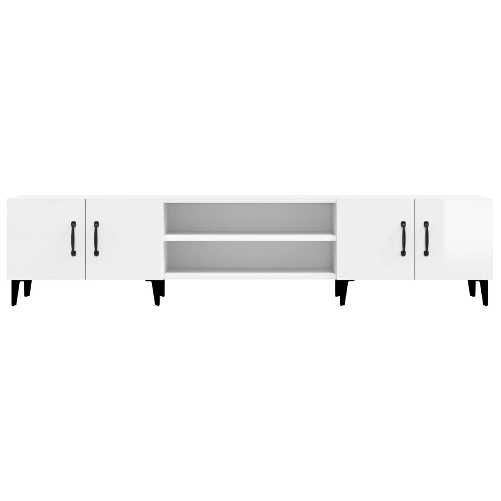 vidaXL Έπιπλο Τηλεόρασης Γυαλ. Λευκό 180x31,5x40 εκ Επεξεργασμένο Ξύλο