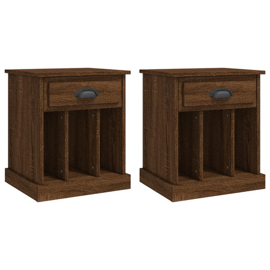 vidaXL Κομοδίνα 2 τεμ. Καφέ Δρυς 43x36x50 εκ.