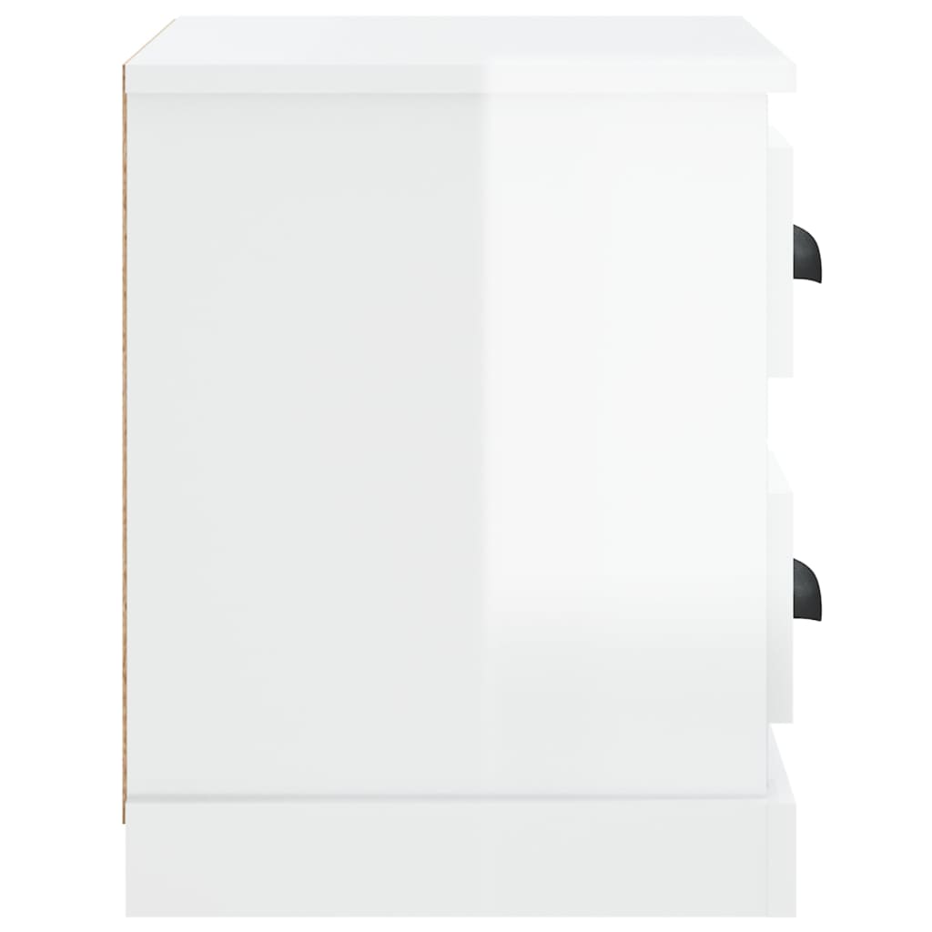vidaXL Κομοδίνα Γυαλιστερό Λευκό 60x35,5x45 εκ.
