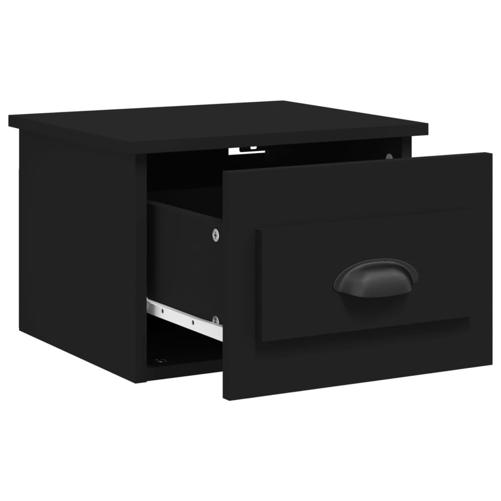 vidaXL Κομοδίνα Επιτοίχια 2 τεμ. Μαύρα 41,5x36x28 εκ.