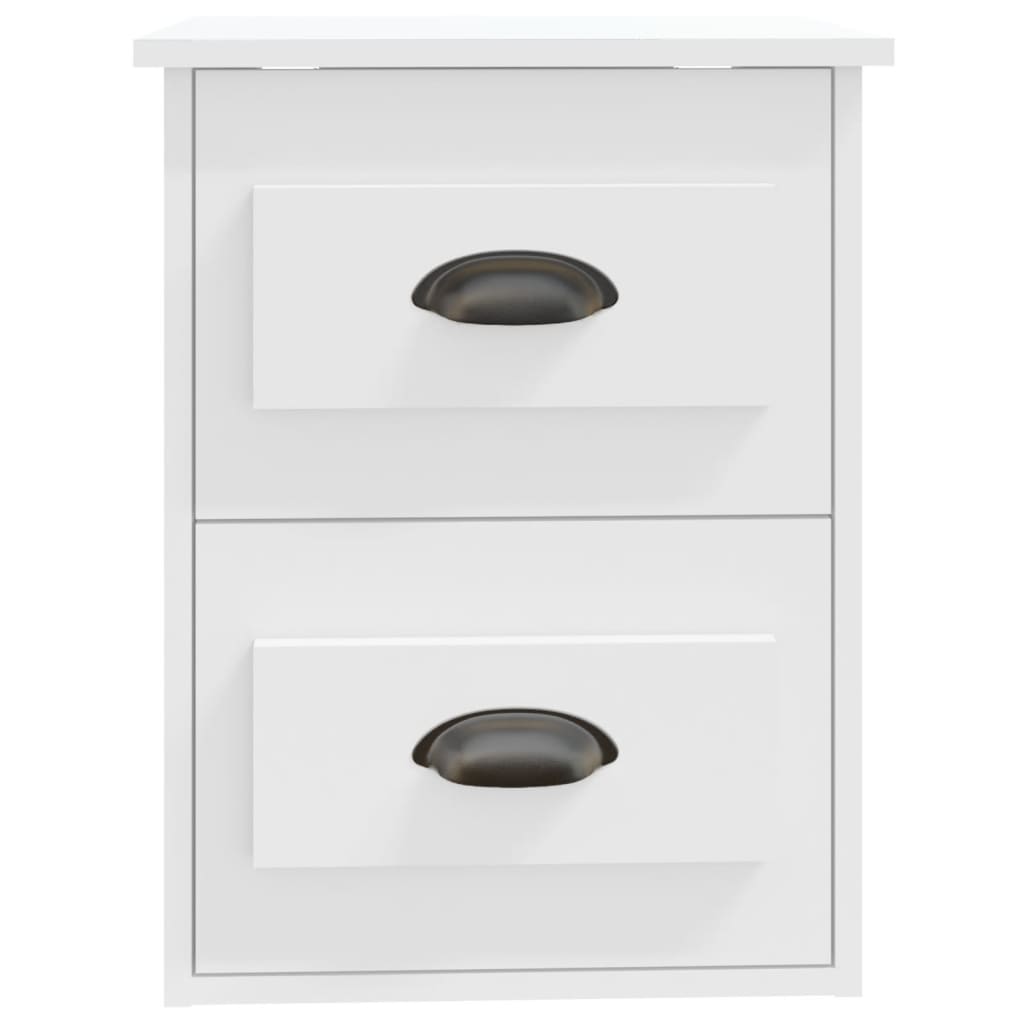 vidaXL Κομοδίνα Επιτοίχια 2 τεμ. Λευκά 41,5x36x53 εκ.