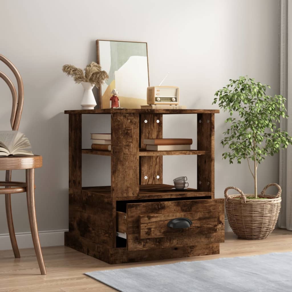 vidaXL Βοηθητικό Τραπέζι Καπνιστή Δρυς 50x50x60 εκ. Επεξεργασμένο Ξύλο