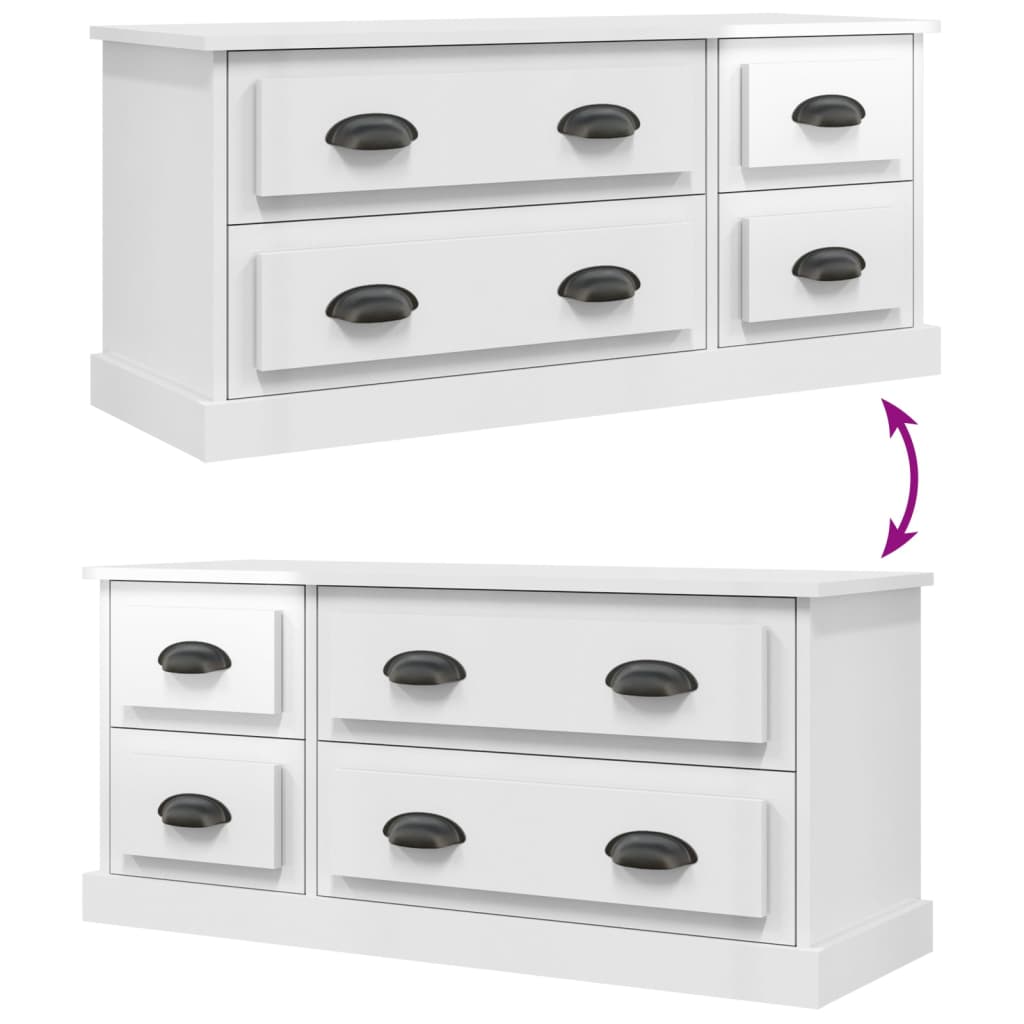 vidaXL Έπιπλο Τηλεόρασης Γυαλ. Λευκό 100x35,5x45εκ. Επεξεργασμένο Ξύλο