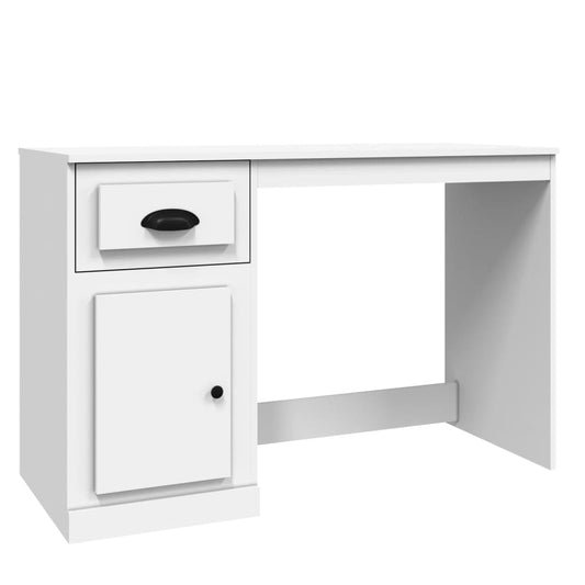 vidaXL Γραφείο με Συρτάρι Λευκό 115x50x75 εκ. από Επεξεργασμένο Ξύλο