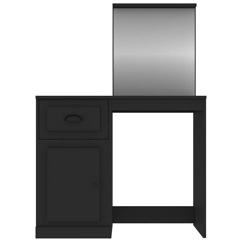 vidaXL Μπουντουάρ με Καθρέφτη Μαύρο 90x50x132,5 εκ. Επεξ. Ξύλο