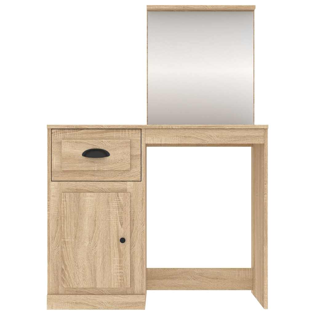 vidaXL Μπουντουάρ με Καθρέφτη Sonoma Δρυς 90x50x132,5 εκ. Επεξ. Ξύλο