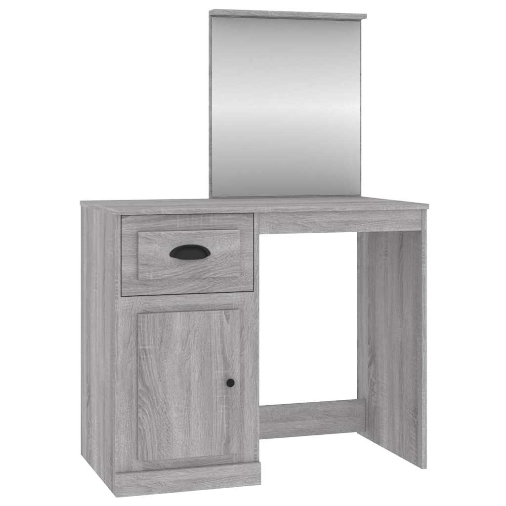 vidaXL Μπουντουάρ με Καθρέφτη Γκρι Sonoma 90x50x132,5 εκ. Επεξ. Ξύλο