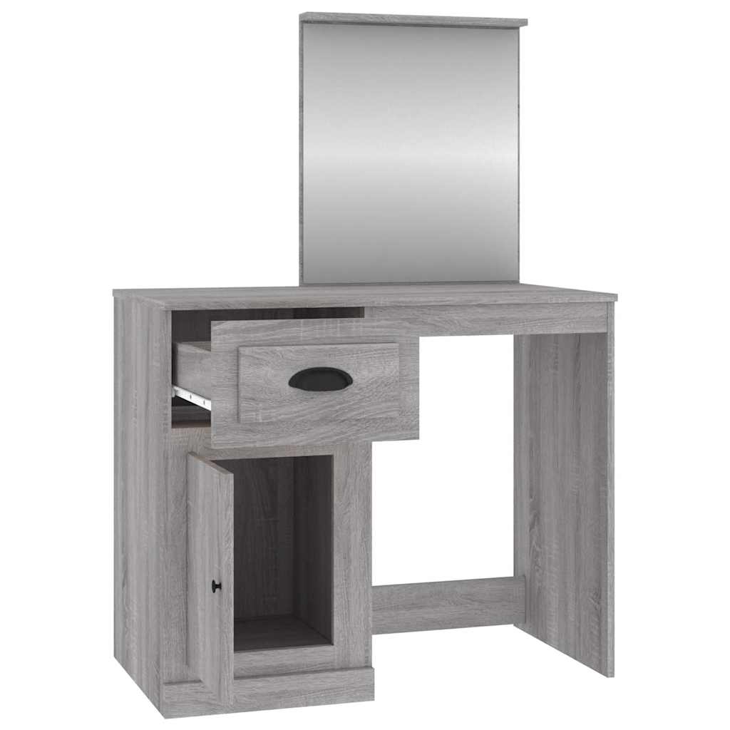 vidaXL Μπουντουάρ με Καθρέφτη Γκρι Sonoma 90x50x132,5 εκ. Επεξ. Ξύλο