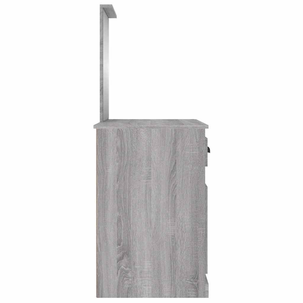 vidaXL Μπουντουάρ με Καθρέφτη Γκρι Sonoma 90x50x132,5 εκ. Επεξ. Ξύλο