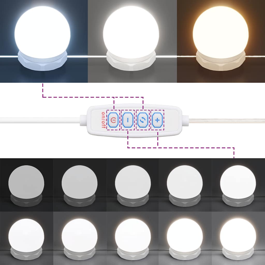vidaXL Μπουντουάρ με LED Μαύρο 90x50x132,5 εκ. Επεξ. Ξύλο