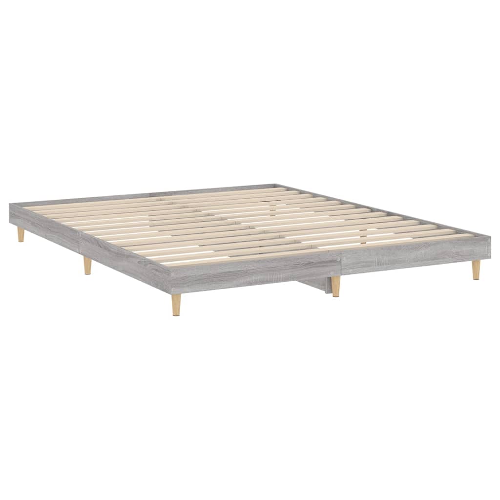 vidaXL Πλαίσιο Κρεβατιού Γκρι Sonoma 200x200 εκ. Επεξεργασμένο Ξύλο
