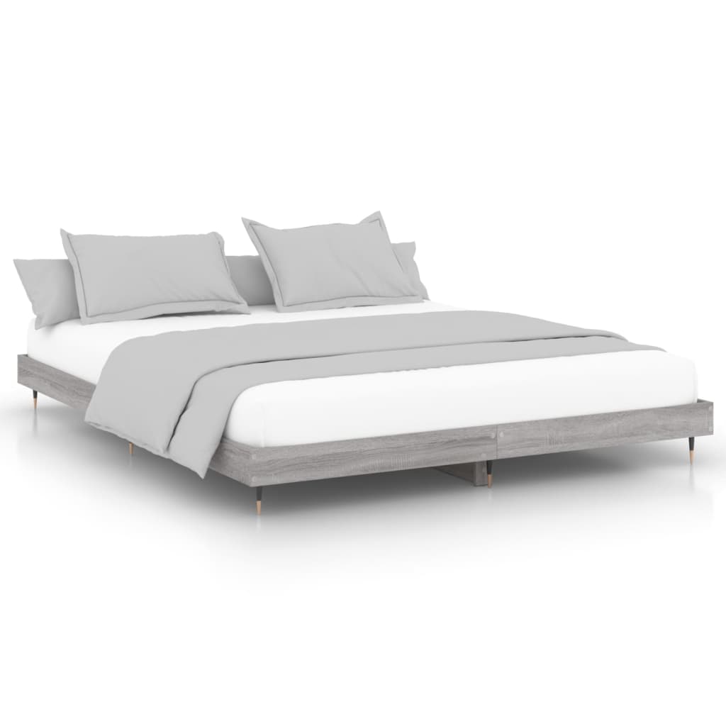 vidaXL Πλαίσιο Κρεβατιού Γκρι Sonoma 200x200 εκ. Επεξεργασμένο Ξύλο