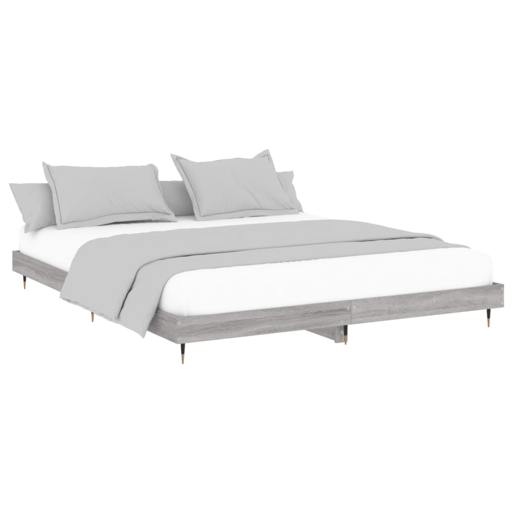 vidaXL Πλαίσιο Κρεβατιού Γκρι Sonoma 200x200 εκ. Επεξεργασμένο Ξύλο