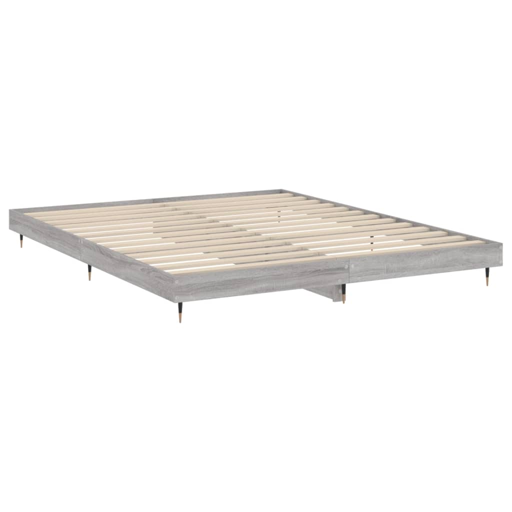 vidaXL Πλαίσιο Κρεβατιού Γκρι Sonoma 200x200 εκ. Επεξεργασμένο Ξύλο