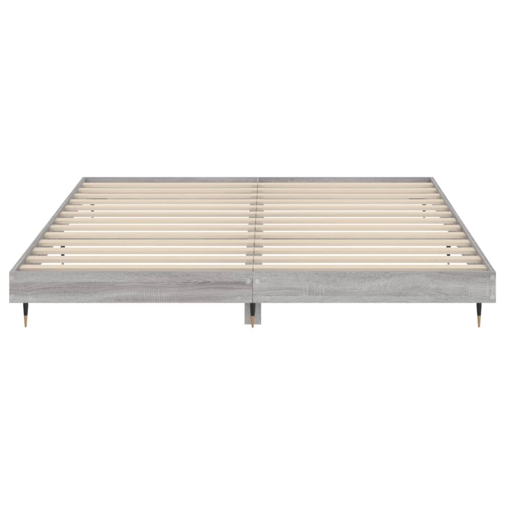 vidaXL Πλαίσιο Κρεβατιού Γκρι Sonoma 200x200 εκ. Επεξεργασμένο Ξύλο