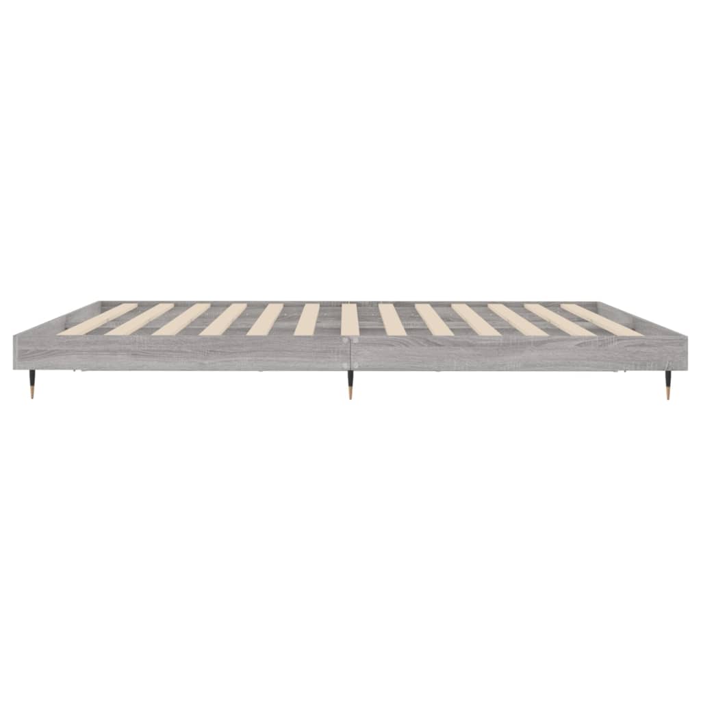 vidaXL Πλαίσιο Κρεβατιού Γκρι Sonoma 200x200 εκ. Επεξεργασμένο Ξύλο