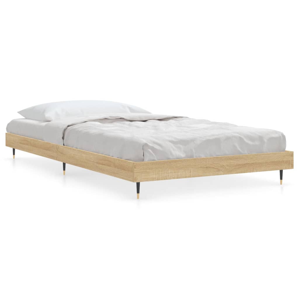 vidaXL Πλαίσιο Κρεβ. Χωρ. Στρώμα Sonoma Δρυς 90x200 εκ. Επεξ. Ξύλο