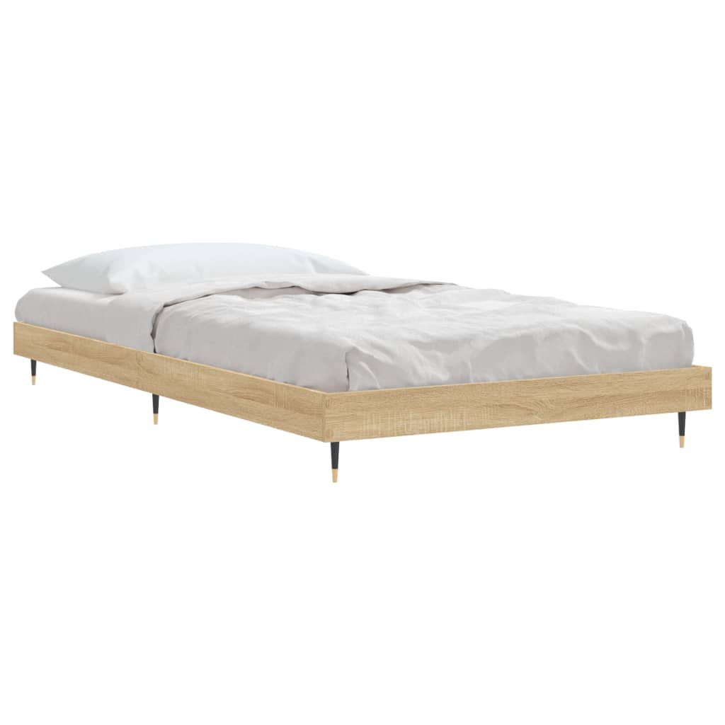 vidaXL Πλαίσιο Κρεβ. Χωρ. Στρώμα Sonoma Δρυς 90x200 εκ. Επεξ. Ξύλο