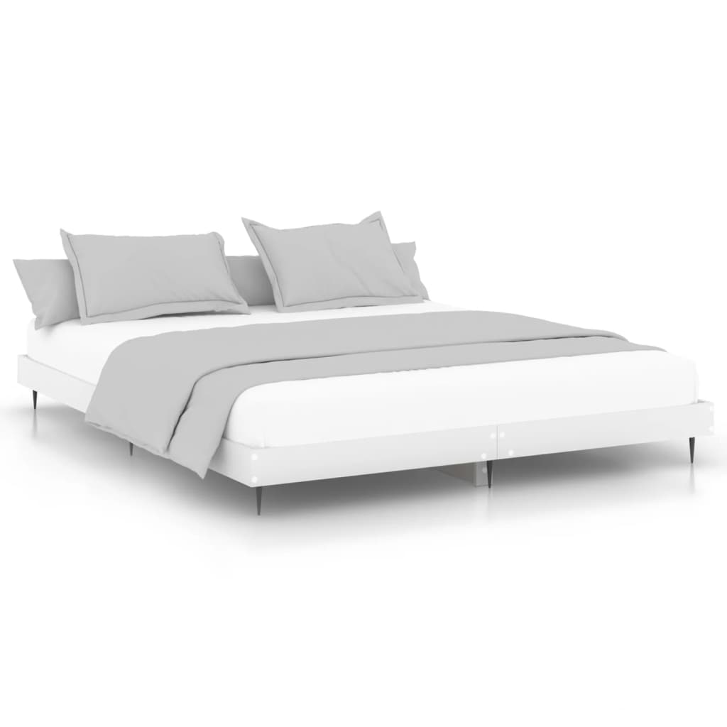 vidaXL Πλαίσιο Κρεβατιού Λευκό 160x200 εκ. Επεξεργασμένο Ξύλο