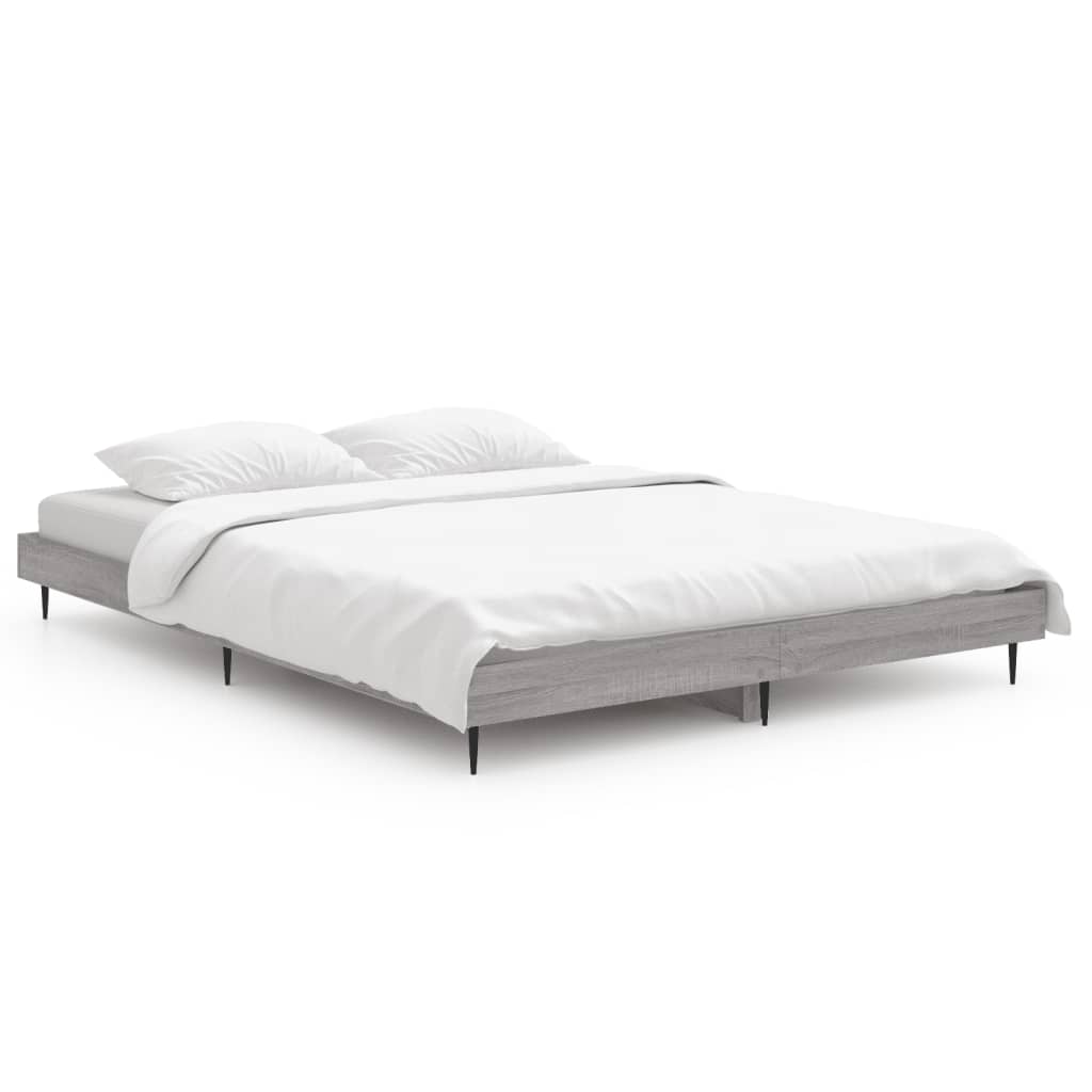 vidaXL Πλαίσιο Κρεβατιού Γκρι Sonoma 140x190 εκ. Επεξεργασμένο Ξύλο