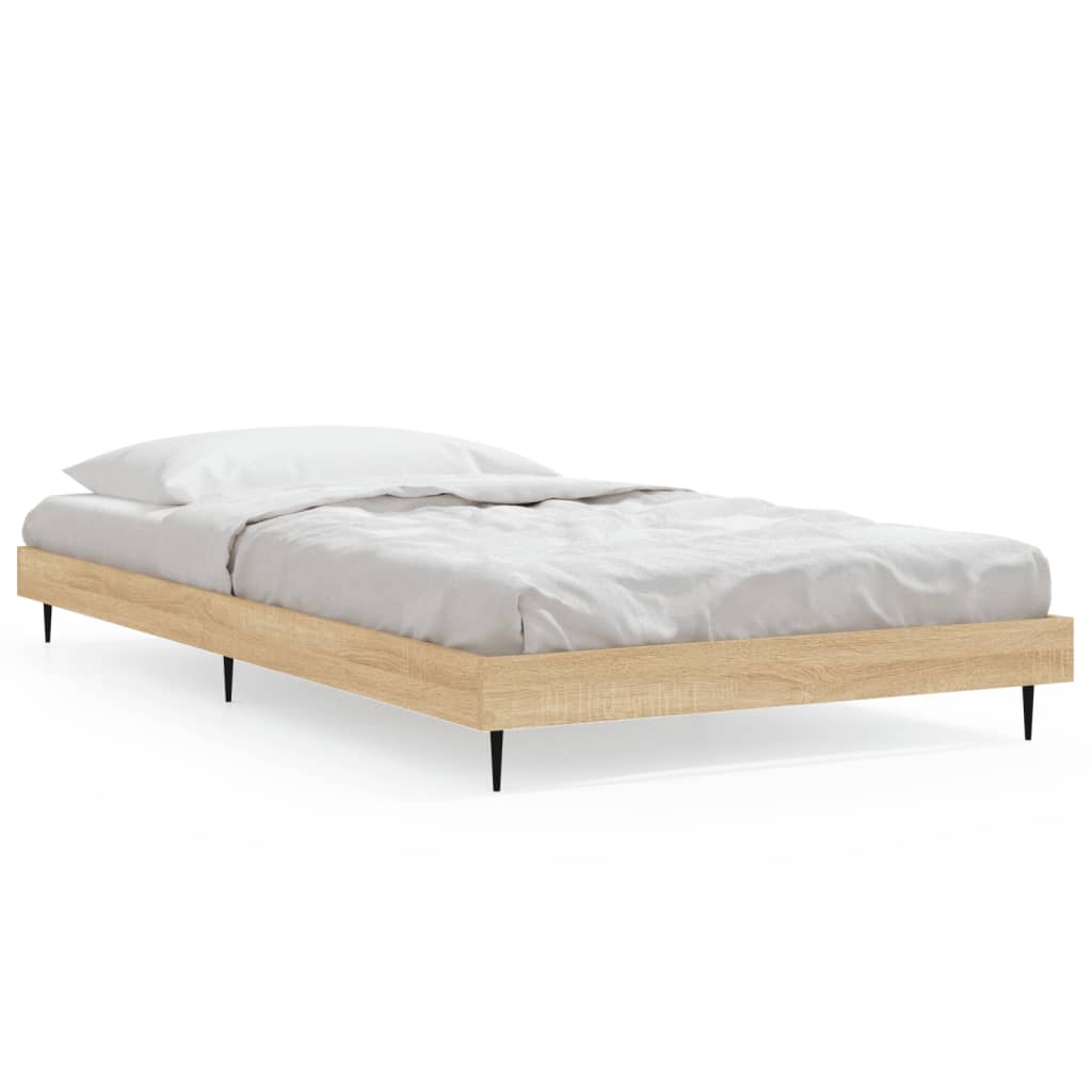 vidaXL Πλαίσιο Κρεβ. Χωρ. Στρώμα Sonoma Δρυς 90 x 190 εκ. Επεξ. Ξύλο