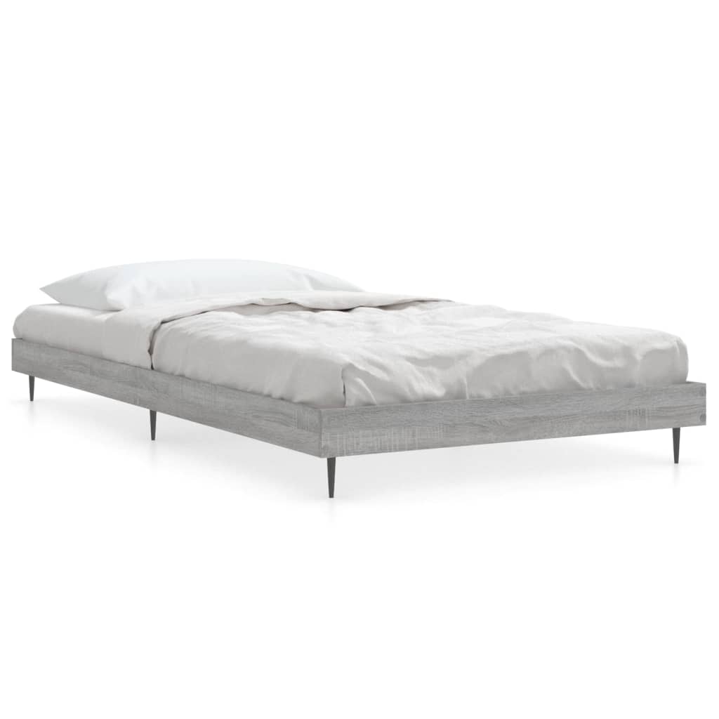 vidaXL Πλαίσιο Κρεβατιού Γκρι Sonoma 90 x 190 εκ. Επεξεργασμένο Ξύλο
