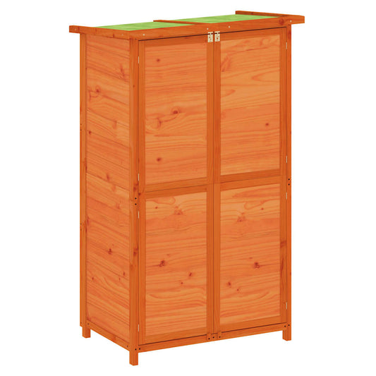 vidaXL Αποθήκη Εργαλείων Κήπου Καφέ 83x57x140 εκ. Μασίφ Ξύλο Πεύκου