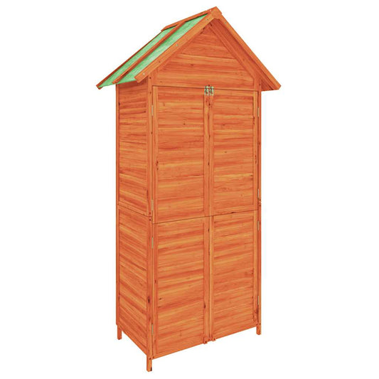 vidaXL Αποθήκη Εργαλείων Κήπου Καφέ 89x52,5x175 εκ. Μασίφ Ξύλο Πεύκου