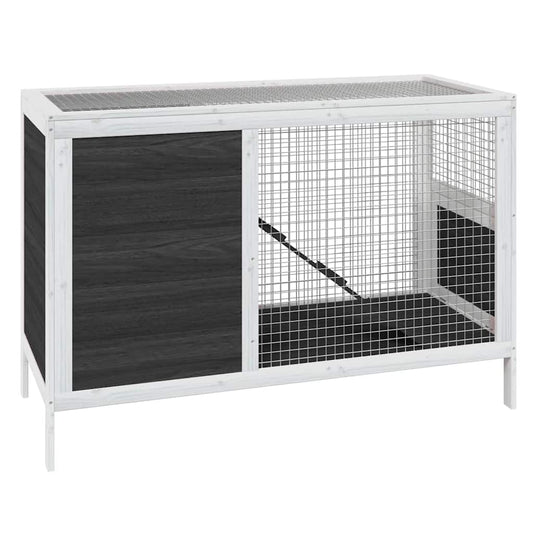 vidaXL Κλουβί Κουνελιών Γκρι 103 x 44 x 69,5 εκ. Μασίφ Ξύλο Πεύκου