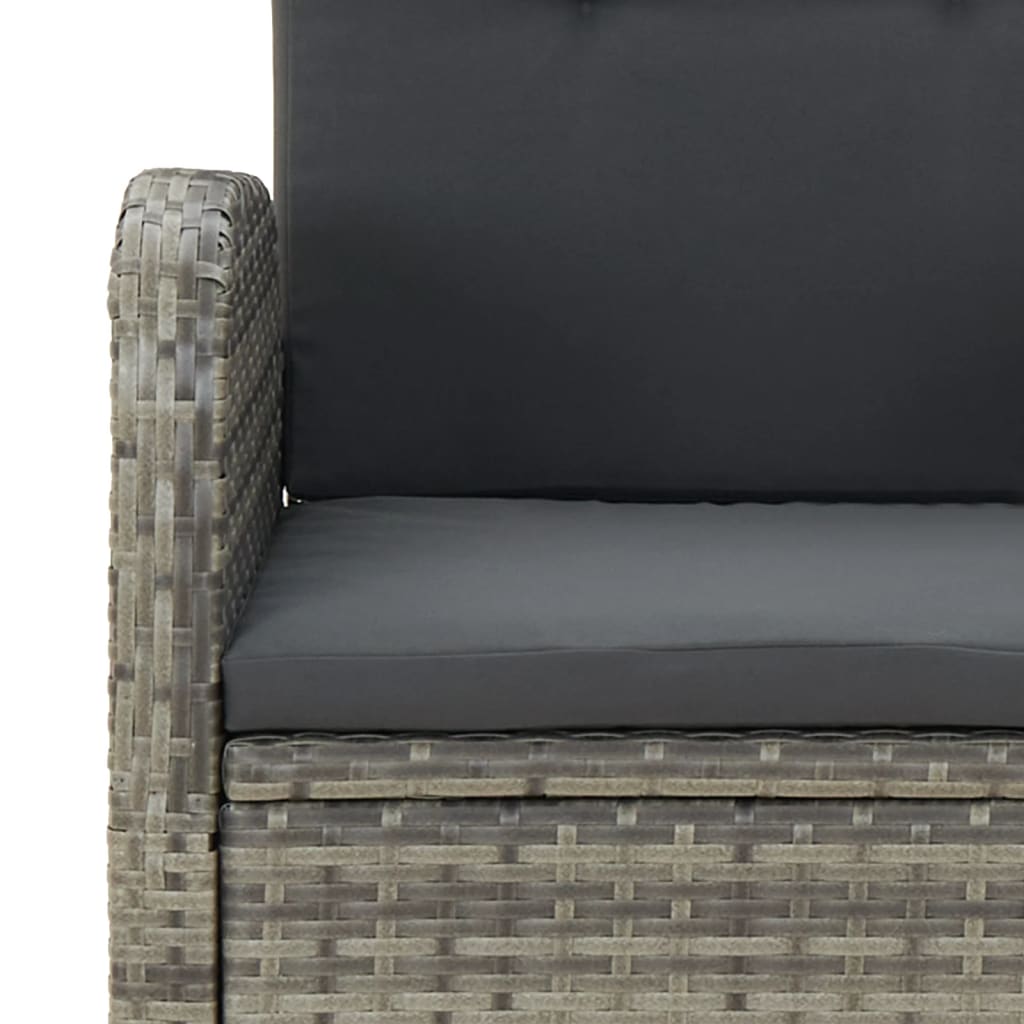 vidaXL Σετ Τραπεζαρίας Κήπου 9 τεμ. Γκρι Συνθ. Ρατάν με Μαξιλάρια