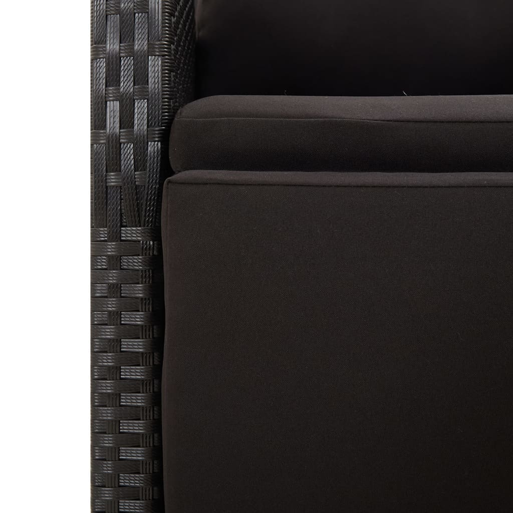 vidaXL Σετ Τραπεζαρίας Κήπου 3 τεμ. Μαύρο Συνθετικό Ρατάν/Ξύλο Ακακίας