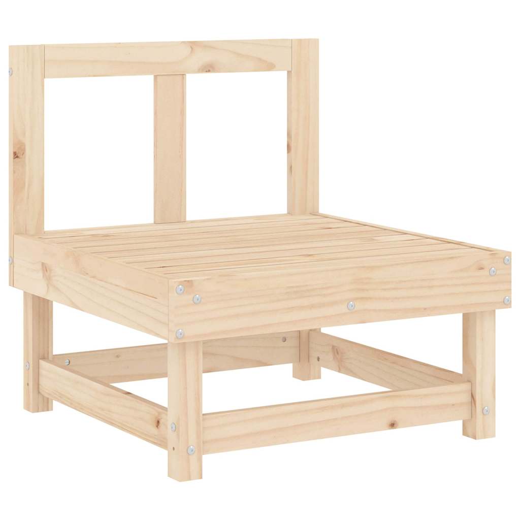 vidaXL Καναπές Κήπου Μεσαίος με Μαξιλάρια από Μασίφ Ξύλο Πεύκου