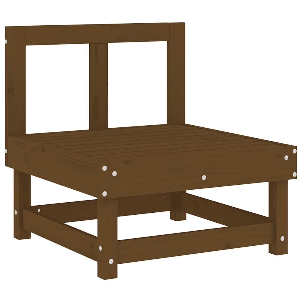 vidaXL Καναπές Μεσαίος με Μαξιλάρια Μελί από Μασίφ Ξύλο Πεύκου