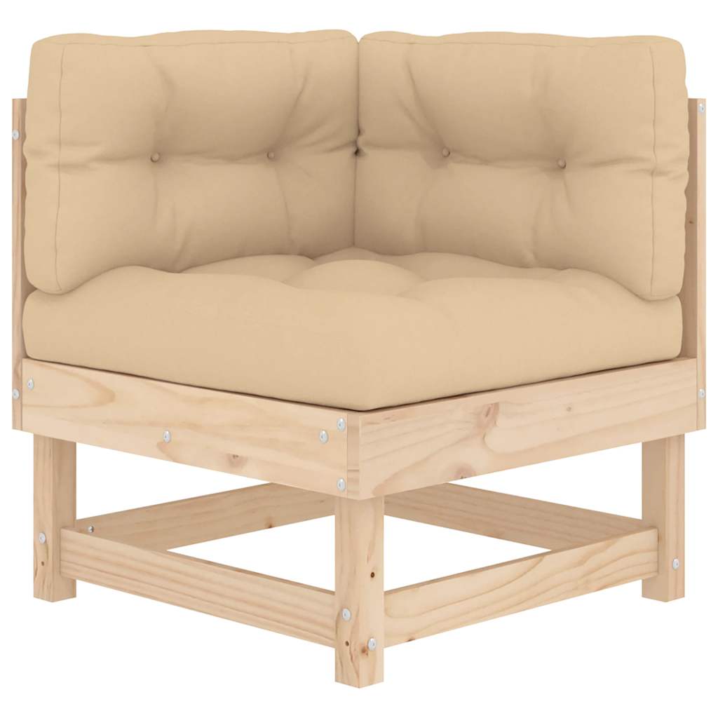 vidaXL Καναπέδες Γωνιακοί με Μαξιλάρια 2 τεμ. από Μασίφ Ξύλο Πεύκου