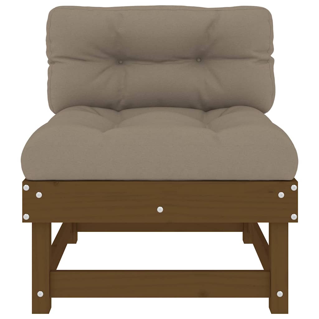 vidaXL Καναπέδες Μεσαίοι με Μαξιλάρια 2 τεμ. Μελί Μασίφ Ξύλο Πεύκου