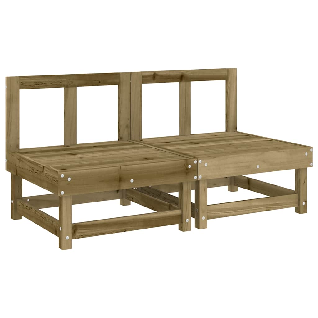 vidaXL Καναπέδες Μεσαίοι με Μαξιλάρια 2 τεμ. Εμποτισμένο Ξύλο Πεύκου