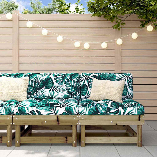 vidaXL Καναπέδες Μεσαίοι με Μαξιλάρια 2 τεμ. Εμποτισμένο Ξύλο Πεύκου