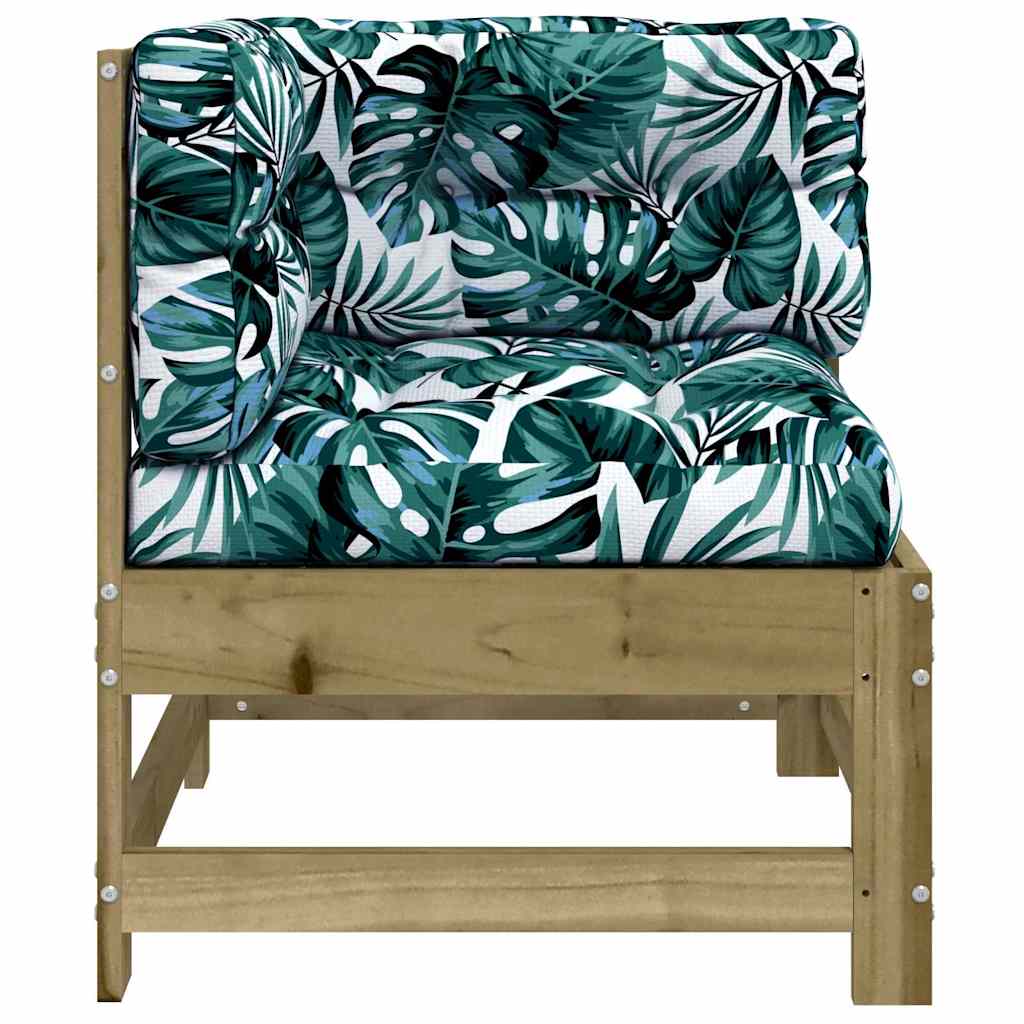 vidaXL Καναπές Γωνιακός με Μαξιλάρια από Εμποτισμένο Ξύλο Πεύκου