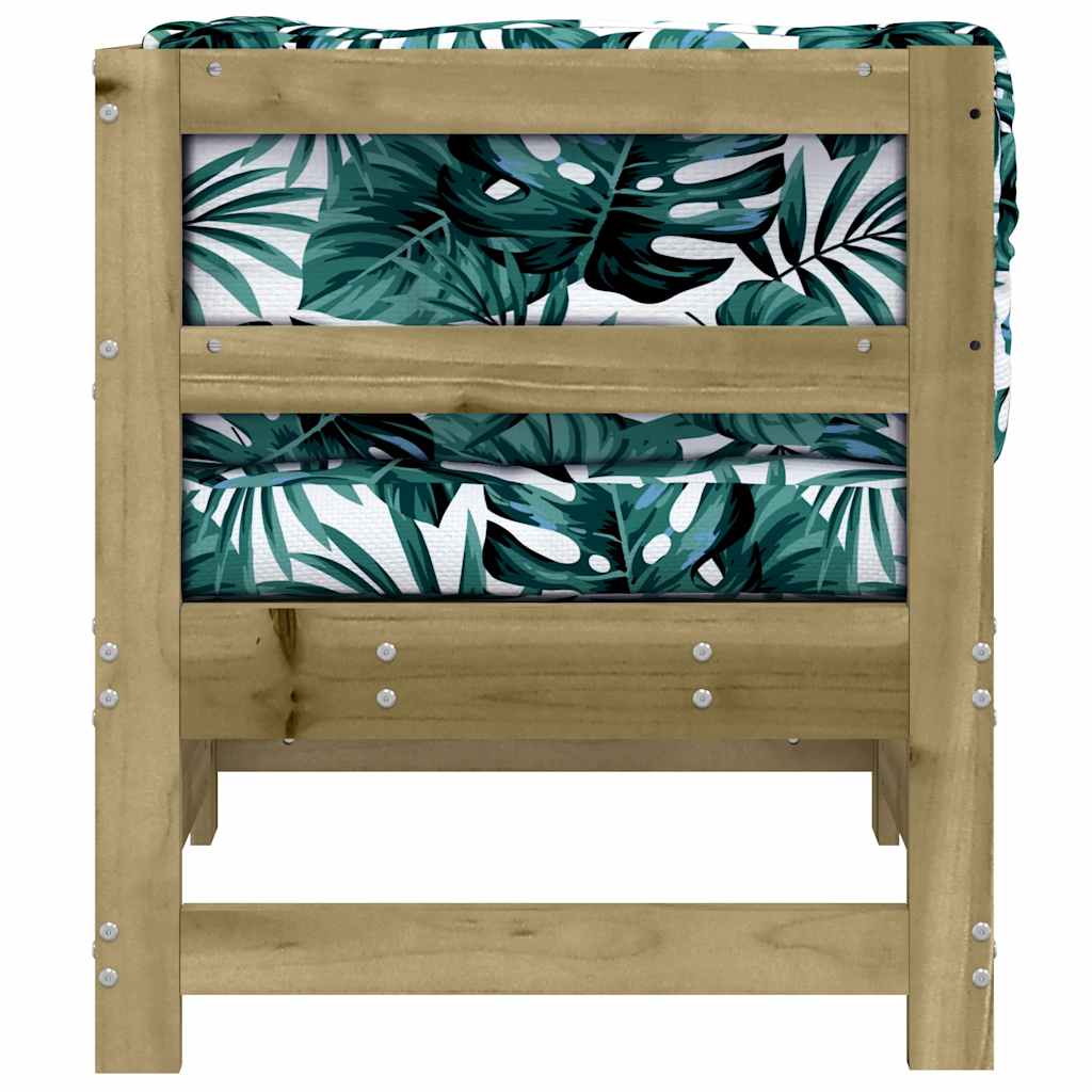 vidaXL Καναπές Γωνιακός με Μαξιλάρια από Εμποτισμένο Ξύλο Πεύκου