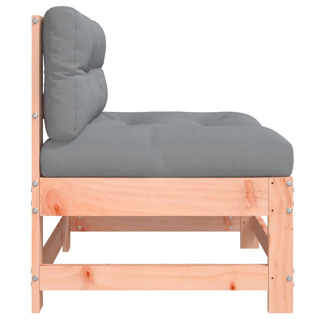 vidaXL Καναπές Μεσαίος με Μαξιλάρια από Μασίφ Ξύλο Ψευδοτσούγκας