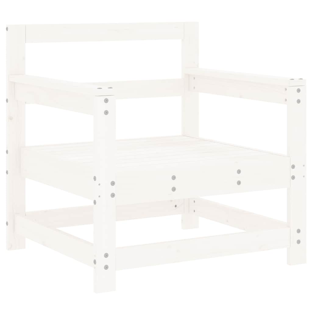 vidaXL Καρέκλες Κήπου με Μαξιλάρια 2 τεμ. Λευκές από Μασίφ Ξύλο Πεύκου