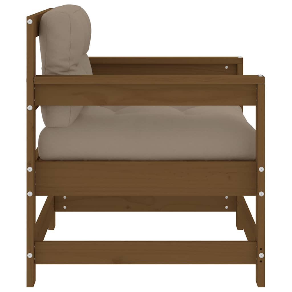 vidaXL Καρέκλες Κήπου με Μαξιλάρια 2 τεμ. Μελί από Μασίφ Ξύλο Πεύκου